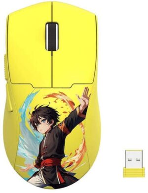 Ποντίκι gaming Redragon - K1NG MAX M918, οπτικό, ασύρματο, κίτρινο