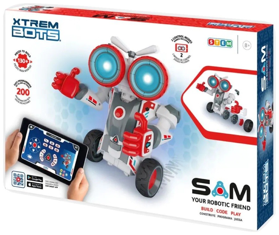 Ραδιοελεγχόμενο Ρομπότ Xtrem Bots - Sam, για συναρμολόγηση, 130 τεμάχια