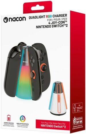Σταθμός φόρτισης Nacon - Quadlight RGB Charger for 4 Joy-Con (Nintendo Switch 2)