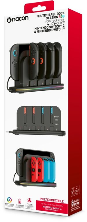 Σταθμός σύνδεσης Nacon - Multicharge Dock Station RBG for 4 Joy-Con (Nintendo Switch/Nintendo Switch2)