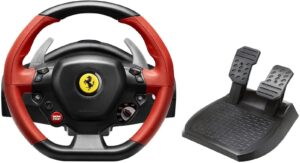 Τιμόνι με πεντάλια Thrustmaster - Ferrari 458 Spider, μαύρο/κόκκινο
