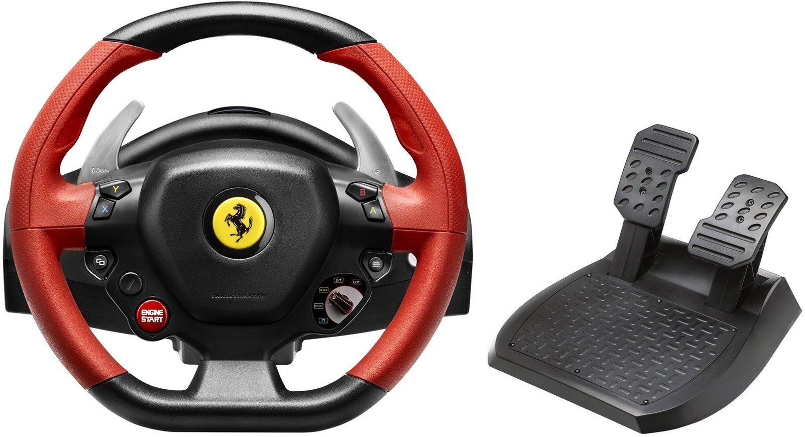 Τιμόνι με πεντάλια Thrustmaster - Ferrari 458 Spider, μαύρο/κόκκινο