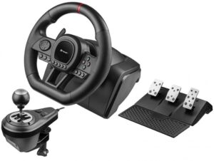 Τιμόνι με πετάλια Tracer - SimRacer 6 σε 1, με μηχανικό κιβώτιο ταχυτήτων, μαύρο