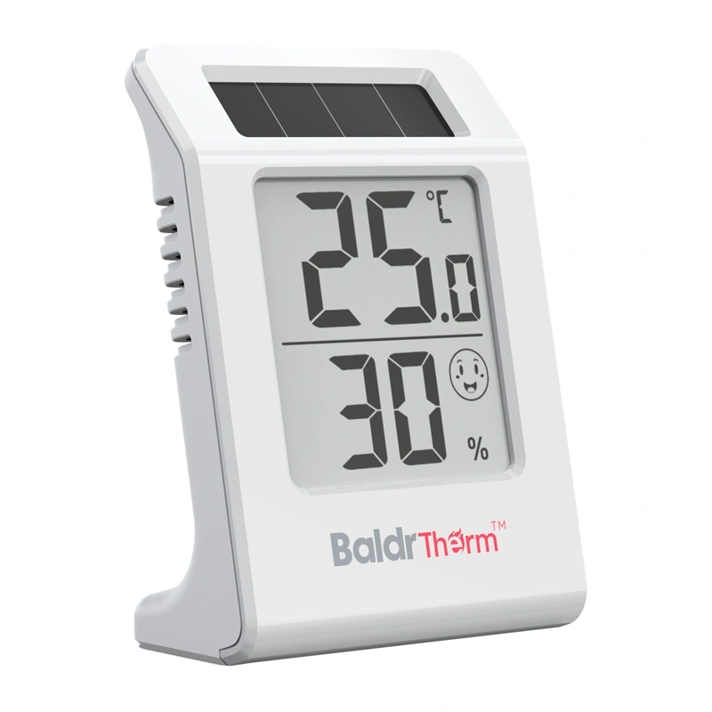 Solar-powered thermo-hygrometer