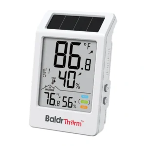 Solar-powered thermo-hygrometer