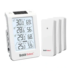 3-channel thermo-hygrometer with automatic backlight