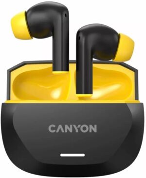 Ασύρματα ακουστικά Canyon - Hexagon 7, TWS, ANC, μαύρο/κίτρινο