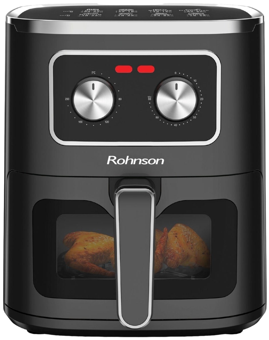 Φριτέζα ζεστού αέρα Rohnson - R-2801, 1450W, 5 l, μαύρο