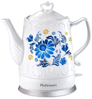 Κεραμική κανάτα νερού Rohnson - R-7806, 1200 W, 1,5 λίτρο, λευκή