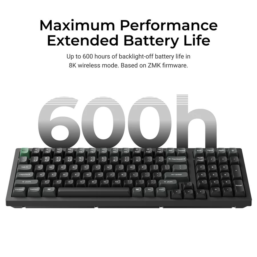 Keychron K10 Ultra (K10U-H4) ZMK Wireless 8K Mechanical Keyboard BananaSwitch (Hot-Swap) 100% Us Lay - Image 5