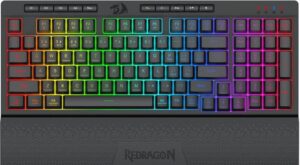 Πληκτρολόγιο gaming Redragon - Shiva Pro 98, ασύρματο, RGB, μαύρο