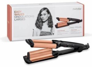 Ψαλίδι μαλλιών BaByliss - Deep Waves W2447E, 200°C,τριπλό, μαύρο/χρυσό