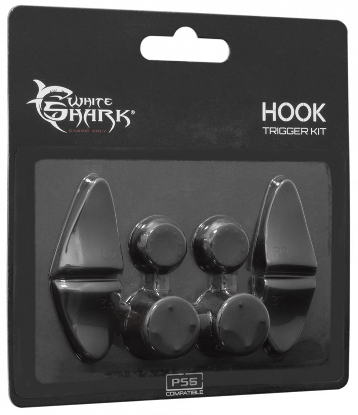 Σετ βύσματα σιλικόνης White Shark - Hook Trigger Kit, μαύρο (PS5)