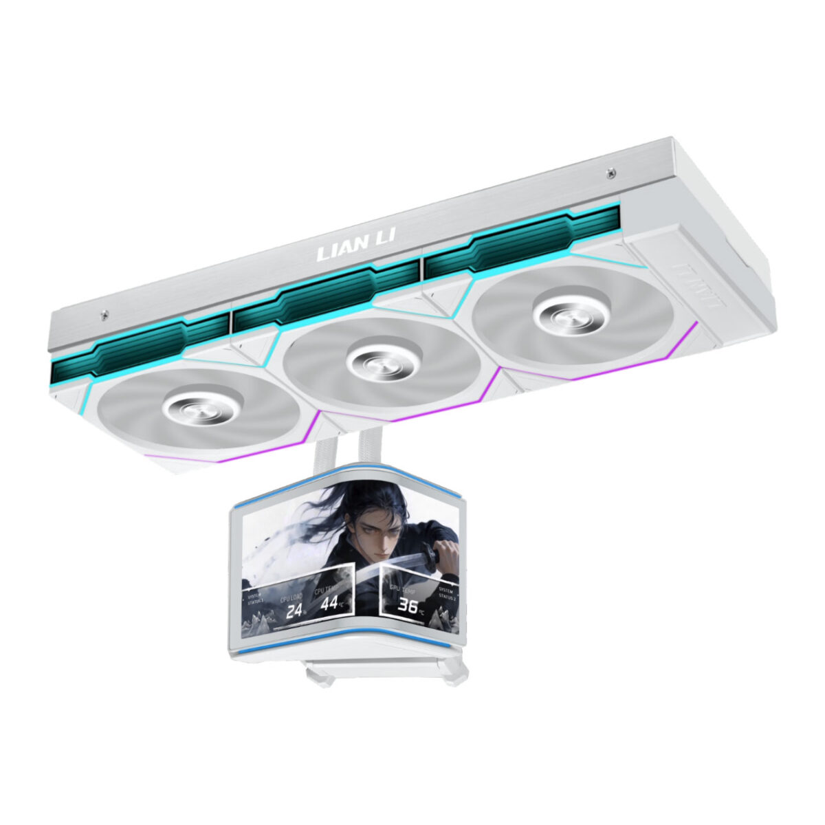 Lian Li HydroShift II OLED Curved 360TL - 360mm AIO Water Cooling - 6.67" 2Κ Display - White - Image 3