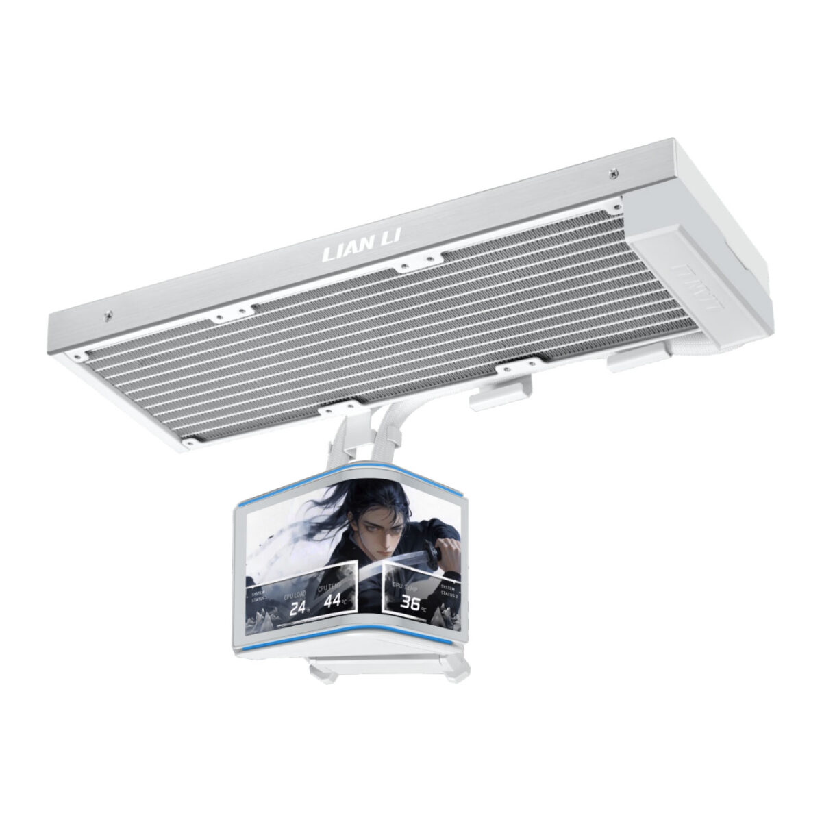 Lian Li HydroShift II OLED Curved 360mm Fanless - AIO Water Cooling - 6.67" 2Κ Display - White - Image 3