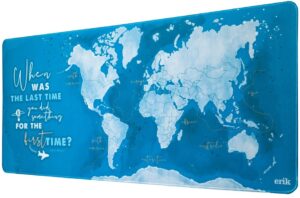 Gaming pad για ποντίκι Erik - World Map Watercolor, XL, μαλακό, μπλε