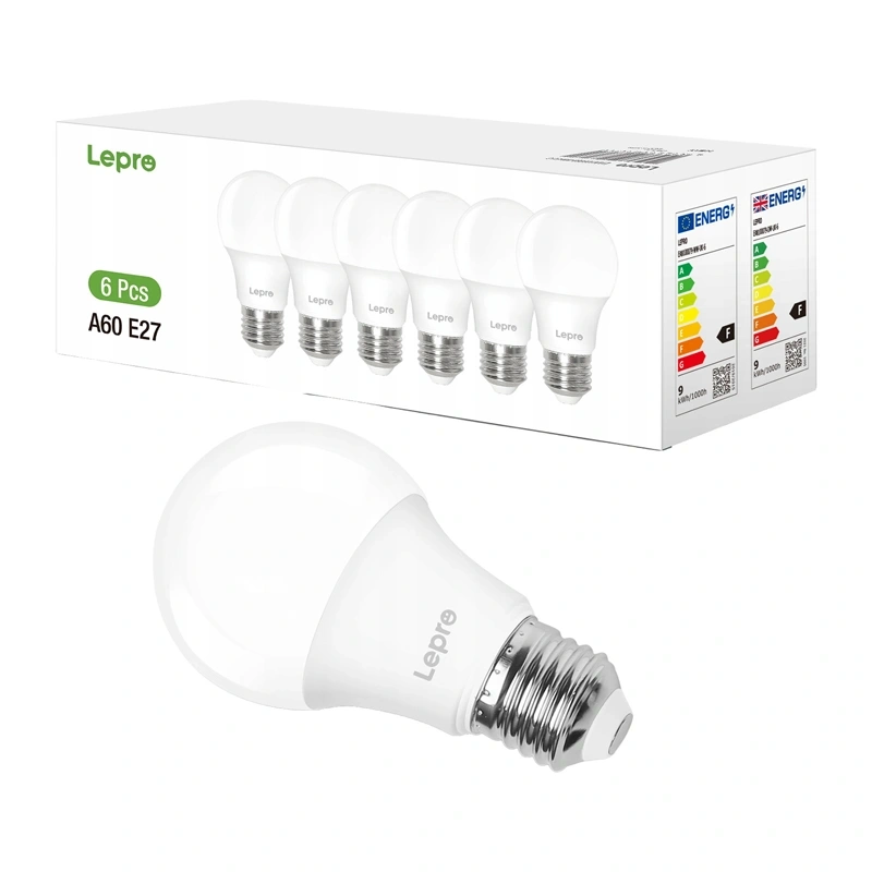 LED bulb LEPRO 100090-DW-EU-6 E27 A60 8.5W (60W) 806lm 6500K cool 180° 6pcs