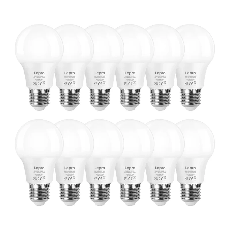 LED bulb LEPRO 100089-WW-EU-12 E27 A60 8.5W (60W) 806lm 2700K warm 180° 12pcs