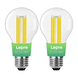 LED bulb LEPRO 100094-WW-EU-2 E27 Filament 7.2W (100W) 1521lm 2700K class A 2pcs
