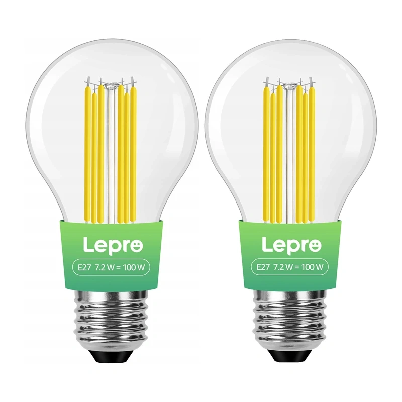 LED bulb LEPRO 100094-WW-EU-2 E27 Filament 7.2W (100W) 1521lm 2700K class A 2pcs