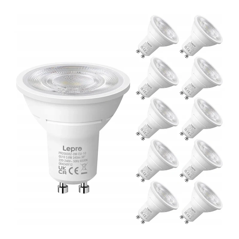 LED bulb LEPRO 200082-DW-EU-10 GU10 3.6W 345lm 6500K 38° class E 10pcs