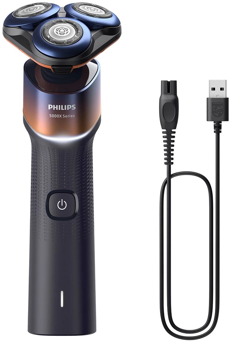 Ξυριστική μηχανή Philips - 5000X Series, 3 κεφαλές, γκρι/πορτοκαλί