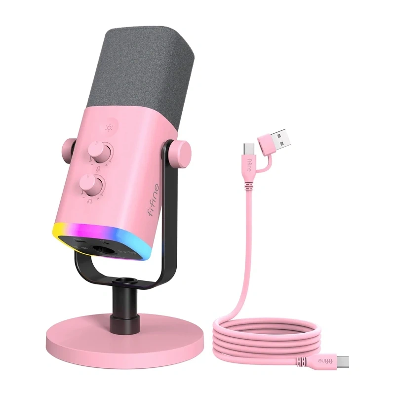 Gaming microphone Fifine AM8 (pink)