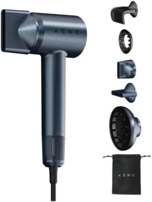 Πιστολάκι μαλλιών AENO - AHD0003, 1500W, 5 επίπεδα , σκούρο μπλε