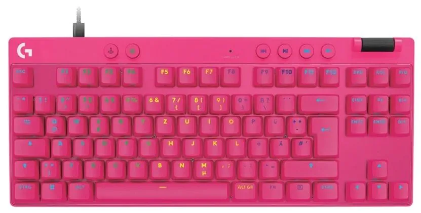 Πληκτρολόγιο gaming Logitech - Pro X TKL Rapid, RGB, ροζ