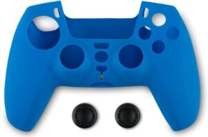 Θήκη και βύσματα σιλικόνης Spartan Gear - DualSense, μπλε (PS5)