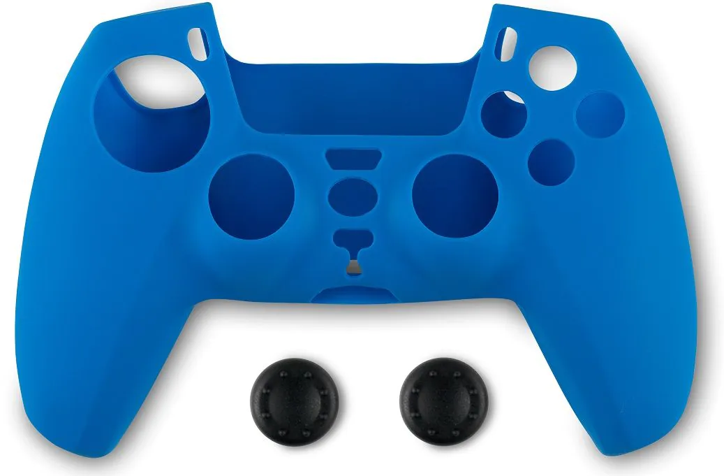 Θήκη και βύσματα σιλικόνης Spartan Gear - DualSense, μπλε (PS5)